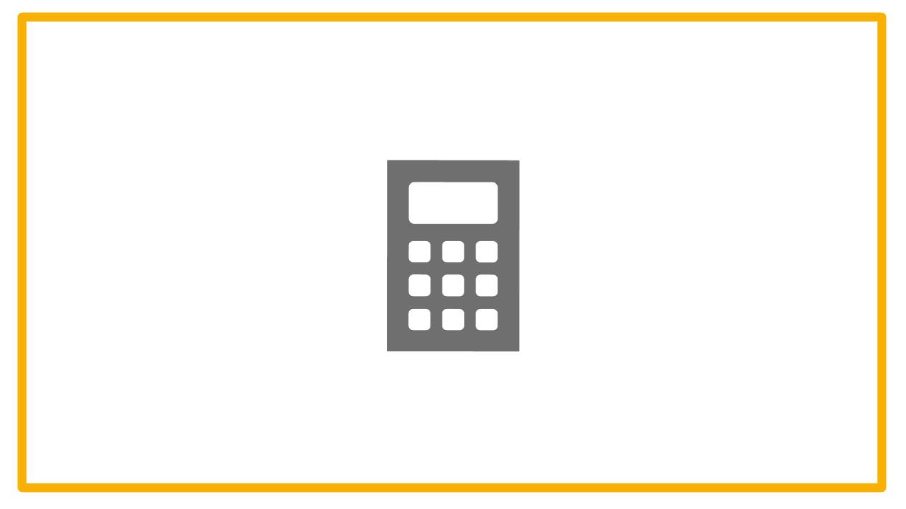 Stilisierter Taschenrechner mit orangem Rahmen