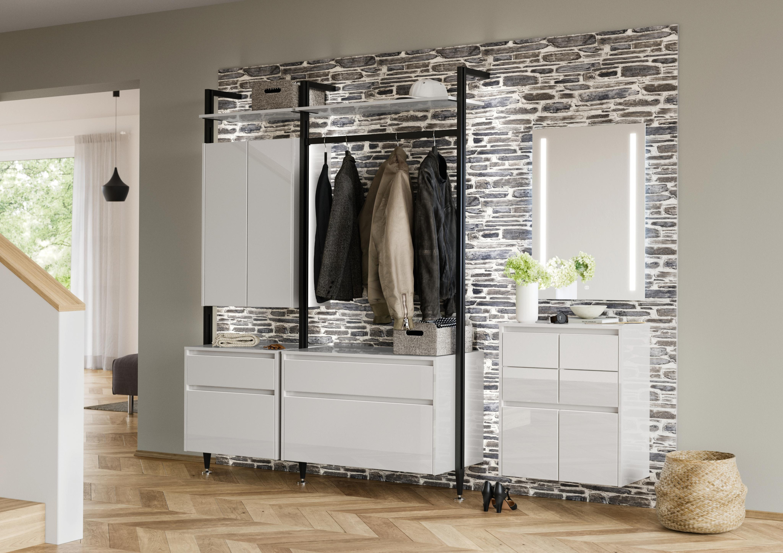 Flur Garderobe Nobilia Sideboard Schränke weiß