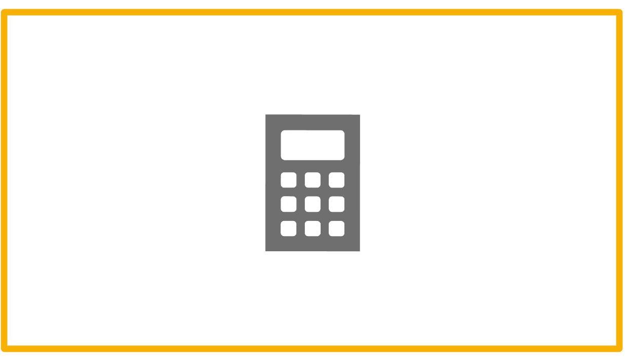 Stilisierter Taschenrechner mit orangem Rahmen
